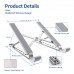 Portable Foldable Adjustable Laptop Stand Holder Universal Ergonomic Aluminium Alloy Travel Mini Notebook Stand for MacBook Notebook Computer PC iPad  Silver