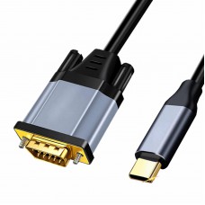 Type-c To Vga Conversion Cable Usb3.1 Usb C To Vga Adapter Line Dark Grey
