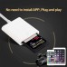 Card Reader USB2.0 Interface Support Digital Camera SD TF SDHC Cards for iPhone iPod Apple IOS System white